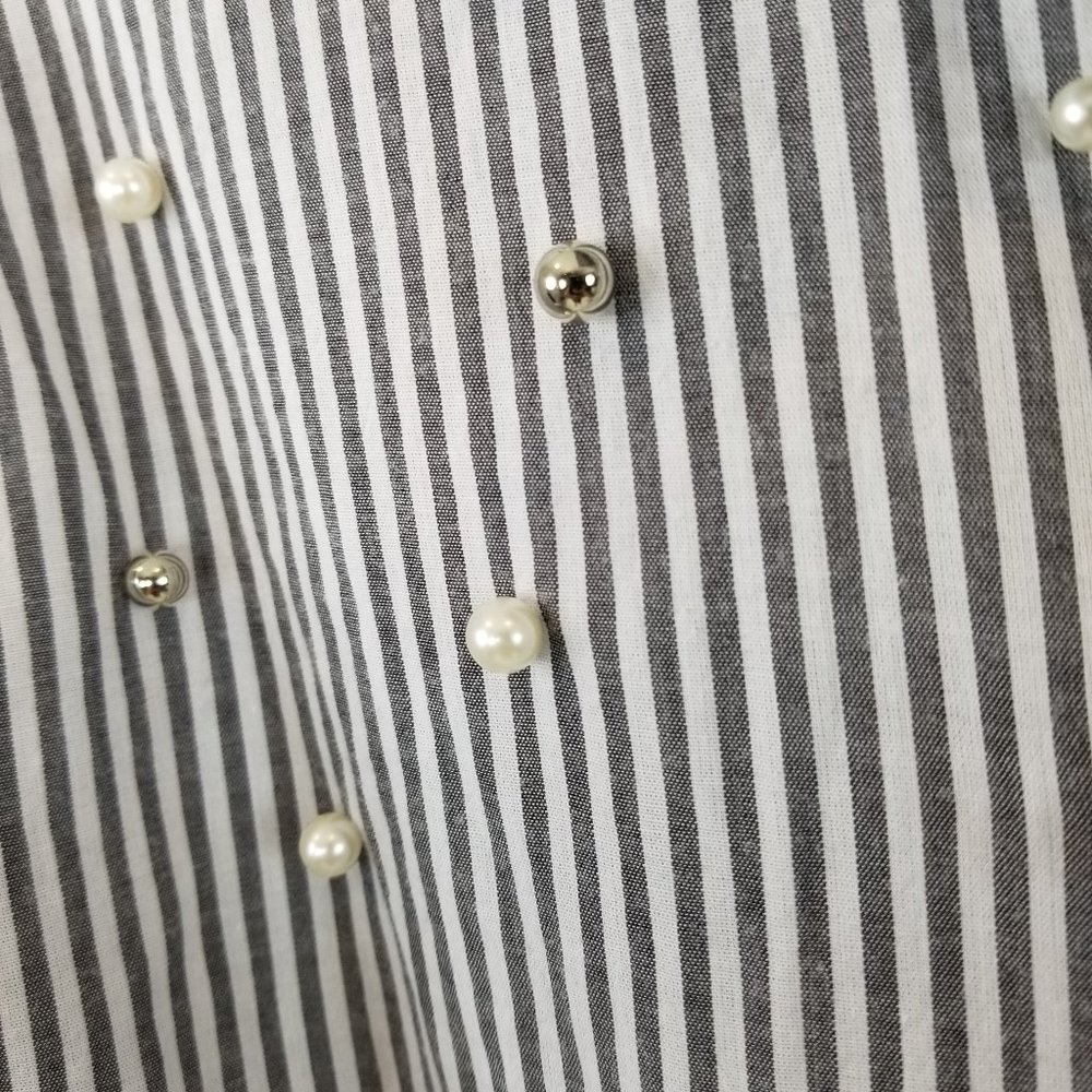 Rails Taylor Florence Stripe Studded Pearls Shirt… - image 8